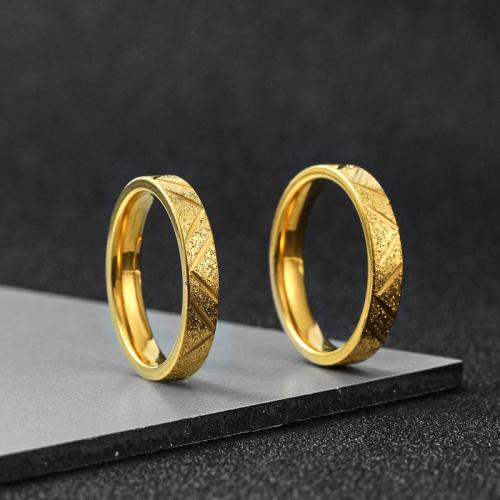 Couple Finger Rings, 304 Stainless Steel, fashion jewelry & Unisex, golden, US Ring Size:9, Sold By PC