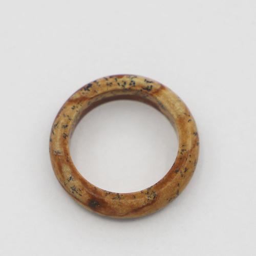 Natural Gemstone Finger Ring, Picture Jasper, Donut, Unisex & different size for choice, 6mm, Sold By PC