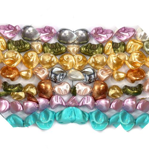 Fashion Glass Beads, irregular, stoving varnish, DIY, more colors for choice, Sold Per Approx 38 cm Strand