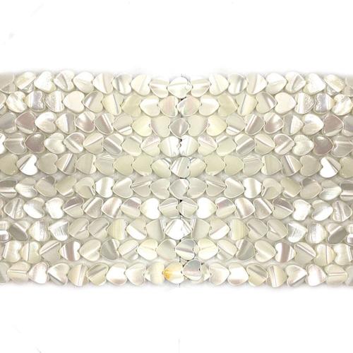 Miçangas de conchas Naturais Brancas, concha branca, Coração, DIY, branco, 6mm, vendido para Aprox 38 cm Strand