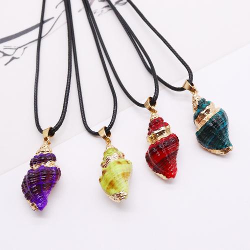 Natural Trumpet Shell Pendants, with Brass, Conch, gold color plated, dyed & DIY, more colors for choice, about:14x27-20x36mm, Sold By PC