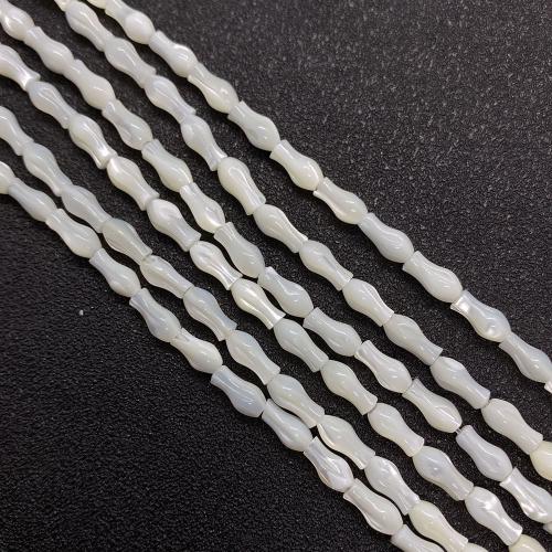 Natural Sea Shell Beads, conchiglia marina, Vaso, DIY, bianco, 4x8mm, Venduto per Appross. 38 cm filo