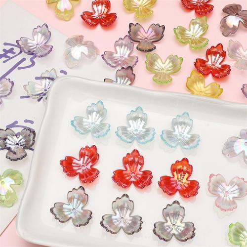 Acrylic Bead Cap, Leaf, DIY, more colors for choice, nickel, lead & cadmium free, 22mm, 30PCs/Bag, Sold By Bag