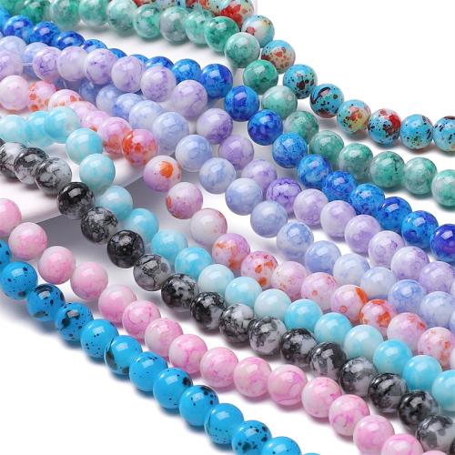 Abalorios de Cristal, Vidrio, Esférico, Bricolaje, más colores para la opción, libre de níquel, plomo & cadmio, 8mm, 30PCs/Bolsa, Vendido por Bolsa