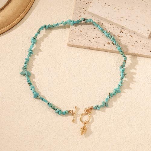 Tibetan Style Jewelry Necklace, with Gemstone Chips, gold color plated, different styles for choice & for woman, more colors for choice, nickel, lead & cadmium free, Length:45 cm, Sold By PC