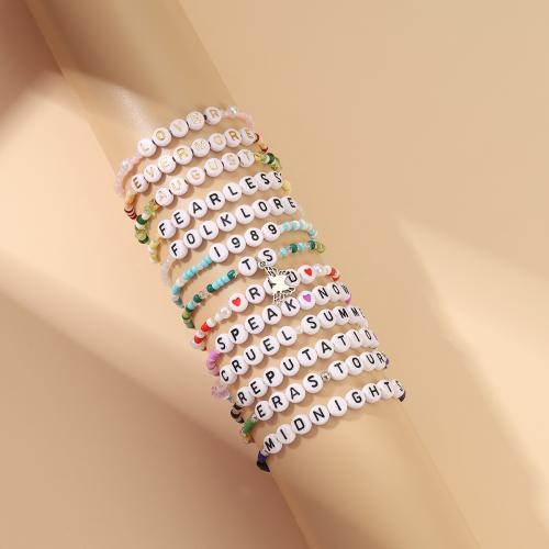 Zinc Alloy Bracelet with Seedbead & Polymer Clay & Plastic plated & for woman Sold By Set