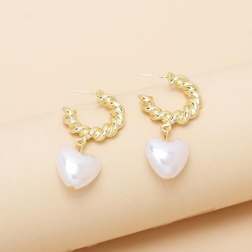 Tibetan Style Drop Earrings, with Plastic Pearl, gold color plated, different styles for choice & for woman, more colors for choice, Sold By Pair