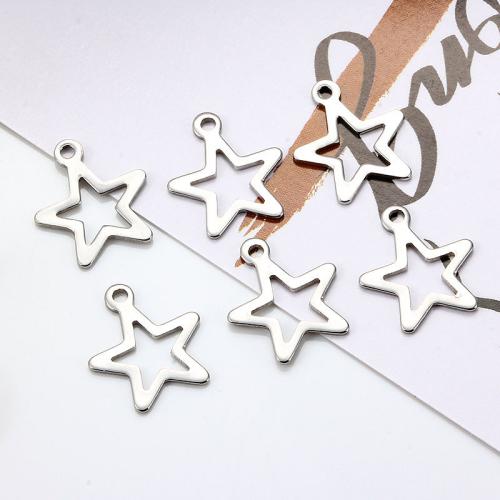 Zink Alloy Star Pendant, silver pläterad, DIY, nickel, bly och kadmium gratis, 14mm, Säljs av PC