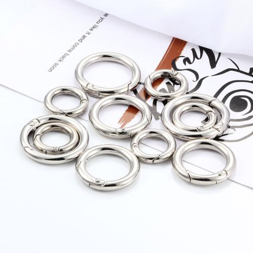 Zinklegering Sieraden Sluiting, Zinc Alloy, Ronde, silver plated, DIY & verschillende grootte voor keus, meer kleuren voor de keuze, nikkel, lood en cadmium vrij, Verkocht door PC