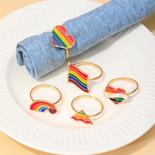 Zinc Alloy Napkin Ring gold color plated & enamel nickel lead & cadmium free Sold By PC