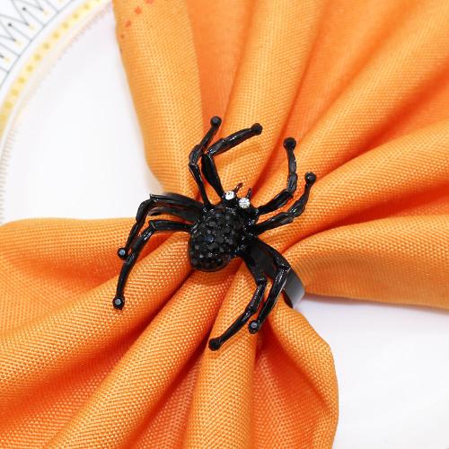 Tibetan Style Brooches, Spider, plated, Halloween Design & enamel & with rhinestone, more colors for choice, nickel, lead & cadmium free, 39x49mm, Sold By PC