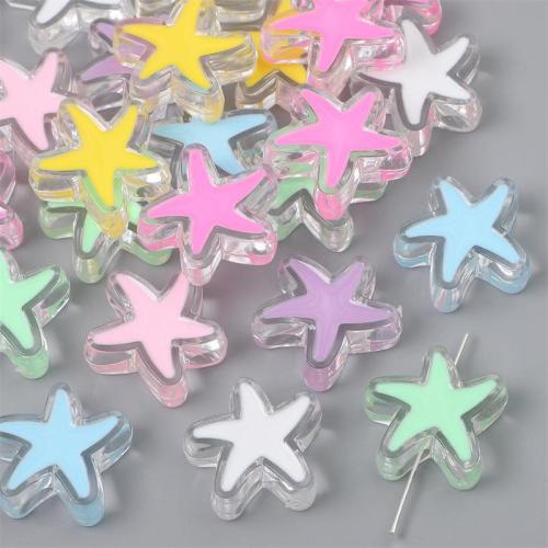 Abalorios Acrílicos Transparentes, Acrílico, Estrella de Mar, Bricolaje, más colores para la opción, 24x9mm, 4PCs/Bolsa, Vendido por Bolsa