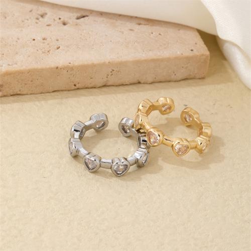 Cúbicos Circonia Micro Pave anillo de latón, metal, chapado, Joyería & micro arcilla de zirconia cúbica, más colores para la opción, libre de níquel, plomo & cadmio, Vendido por UD