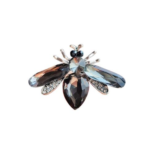 Zinc Alloy Brooches Bee plated fashion jewelry & with rhinestone nickel lead & cadmium free Sold By PC