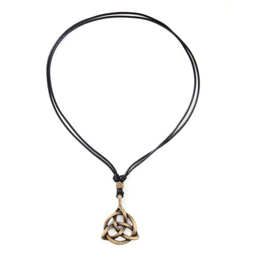 Collier Cordon, alliage de zinc, avec Cordon PU, bijoux de mode & unisexe, Longueur 42-84 cm, Vendu par PC