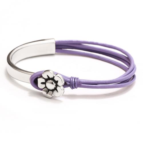 PU cavo bracciali, lega in zinco, with Cavo di PU, placcato, gioielli di moda & multistrato & unisex, nessuno, Diameter:7cm, Venduto da PC