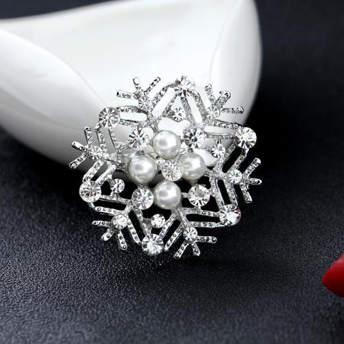 Tibetan Style Brooches, with Plastic Pearl, plated, for woman & with rhinestone, more colors for choice, 40x40mm, Sold By PC