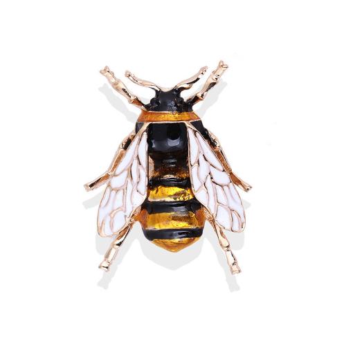 Zinc Alloy Brooches Bee plated for woman & enamel Sold By PC