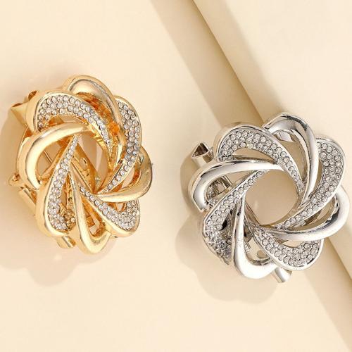 Tibetan Style Brooches, plated, for woman & with rhinestone, more colors for choice, 35mm, Sold By PC