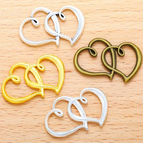 Tibetan Style Heart Pendants, plated, DIY, more colors for choice, 31x25mm, 100PC/Bag, Sold By Bag