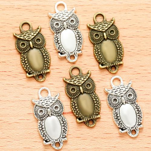 Animal Tibetan Style Connector, Owl, plated, DIY & 1/1 loop, more colors for choice, 27x13mm, 100PC/Bag, Sold By Bag