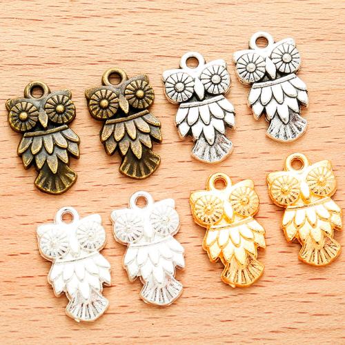 Zinc Alloy Animal Pendants Owl plated DIY Sold By Bag