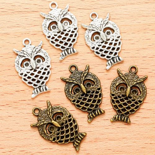 Zinc Alloy Animal Pendants Owl plated DIY Sold By Bag