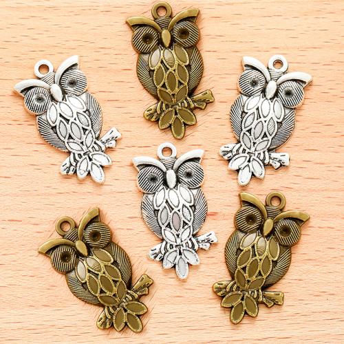 Pendentifs animaux en alliage de zinc, hibou, Placage, DIY, plus de couleurs à choisir, 30x16mm, 100PC/sac, Vendu par sac