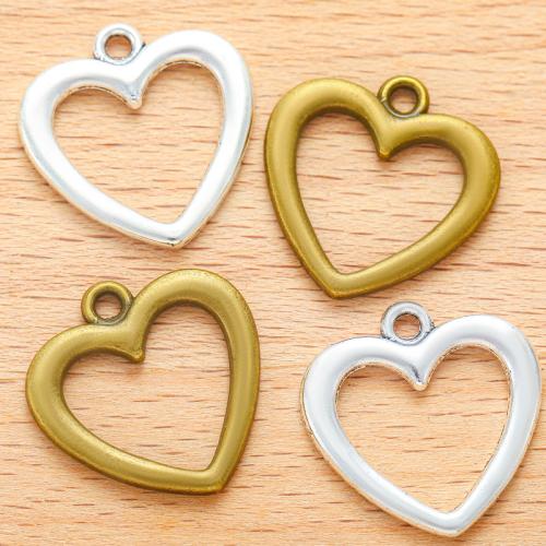 Tibetan Style Heart Pendants, plated, DIY, more colors for choice, 20x20mm, 100PC/Bag, Sold By Bag