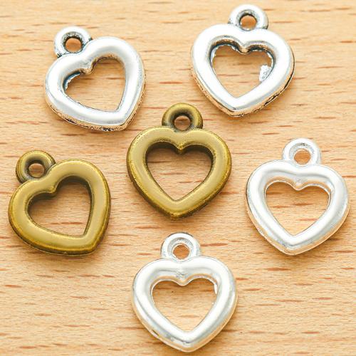 Tibetan Style Heart Pendants, plated, DIY, more colors for choice, 12x10mm, 100PC/Bag, Sold By Bag