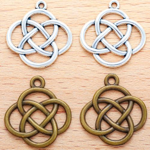 Tibetan Style Pendants, Chinese Knot, plated, DIY, more colors for choice, 22x20mm, 100PC/Bag, Sold By Bag