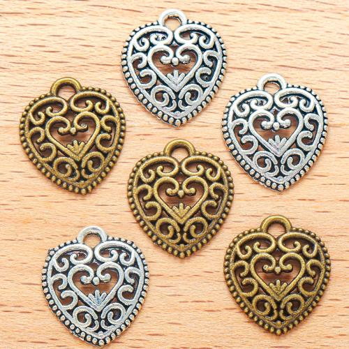 Zinc Alloy Heart Pendants plated DIY & hollow Sold By Bag