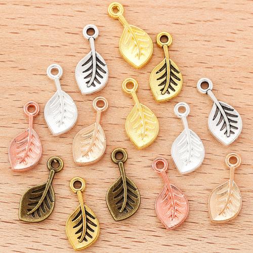 Pendentifs feuilles en alliage de zinc , Placage, DIY, plus de couleurs à choisir, 100PC/sac, Vendu par sac