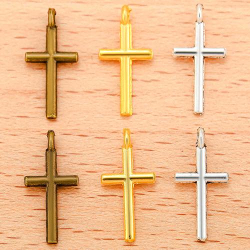 Tibetan Style Cross Pendants, plated, DIY, more colors for choice, 17x8mm, 100PC/Bag, Sold By Bag