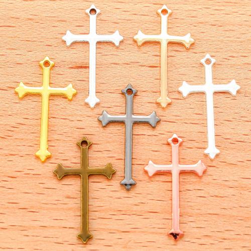 Pendentifs croix en alliage de zinc  , Placage, DIY, plus de couleurs à choisir, 100PC/sac, Vendu par sac