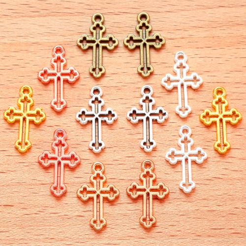 Tibetan Style Cross Pendants, plated, DIY & hollow, more colors for choice, 100PC/Bag, Sold By Bag