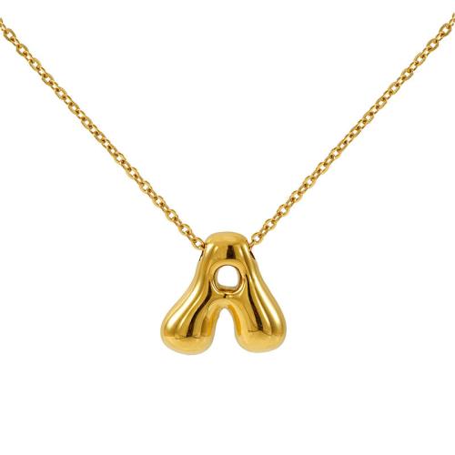 Acier inoxydable 304 collier, avec Acier titane, Lettre d’alphabet, styles différents pour le choix & pour femme, Longueur:Environ 17.7 pouce, Vendu par PC