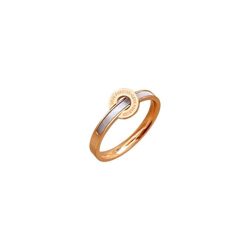 Bague acier titane, avec coquille blanche, bijoux de mode & normes différentes pour le choix & pour femme, couleur or rose, Vendu par PC