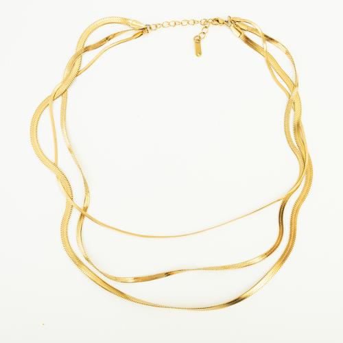 Stainless Steel Chain Necklace, 304 Stainless Steel, fashion jewelry & multilayer & Unisex, more colors for choice, Length:Approx 47 cm, Sold By PC