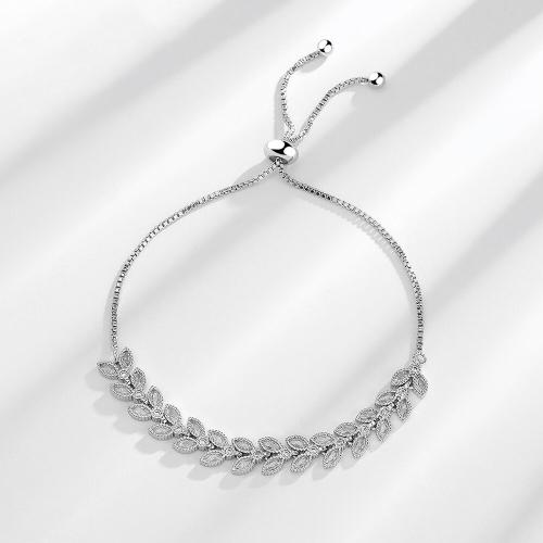 Cúbicos Circonia pulsera Latón Micro pavimenta, metal, Longitud Ajustable & Joyería & micro arcilla de zirconia cúbica & para mujer, longitud:aproximado 27 cm, Vendido por UD