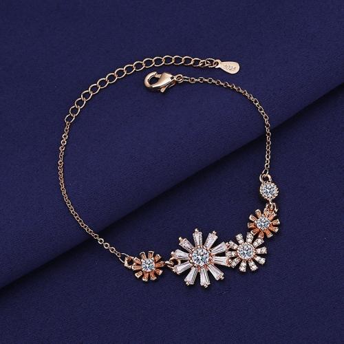 Cúbicos Circonia pulsera Latón Micro pavimenta, metal, Joyería & micro arcilla de zirconia cúbica & para mujer, longitud:aproximado 19 cm, Vendido por UD