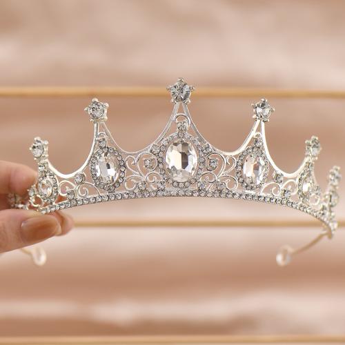 Bridal Tiaras, Tibetan Style, Girl & with rhinestone, more colors for choice, 130x40mm, Sold By PC