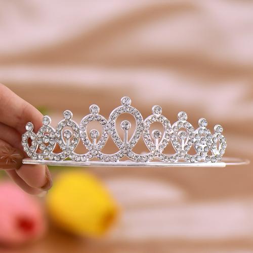 Bridal Tiaras, Tibetan Style, Girl & different styles for choice & with rhinestone, more colors for choice, 120x30mm, Sold By PC