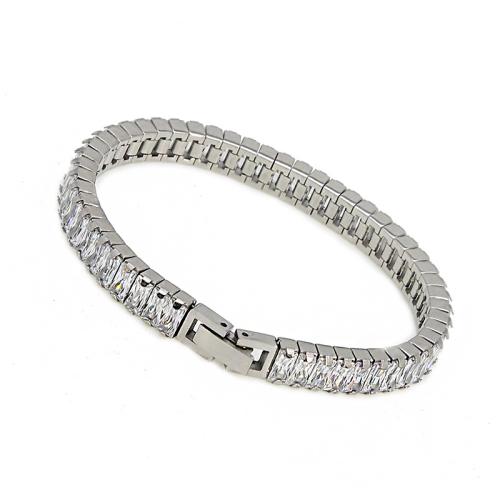 Stainless Steel Jewelry Bracelet, 316 Stainless Steel, fashion jewelry & different size for choice & micro pave cubic zirconia & for man, Sold By PC