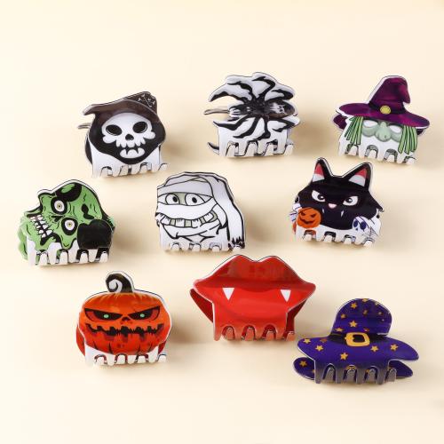 PVC Plastic Hair Claw Clip, Halloween Jewelry Gift & different styles for choice & for woman, 54x57mm, Sold By PC