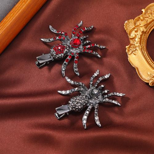 Tibetan Style Alligator Hair Clip, Spider, Halloween Jewelry Gift & different styles for choice & for woman & with rhinestone, more colors for choice, Sold By PC