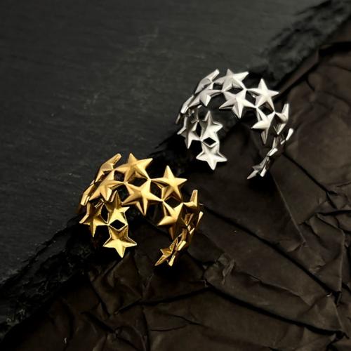 Stainless Steel Finger Ring, 304 Stainless Steel, Star, fashion jewelry & Unisex, more colors for choice, Sold By PC