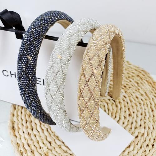 Hair Bands Cloth with Rhinestone & Plastic Pearl fashion jewelry & for woman Sold By PC