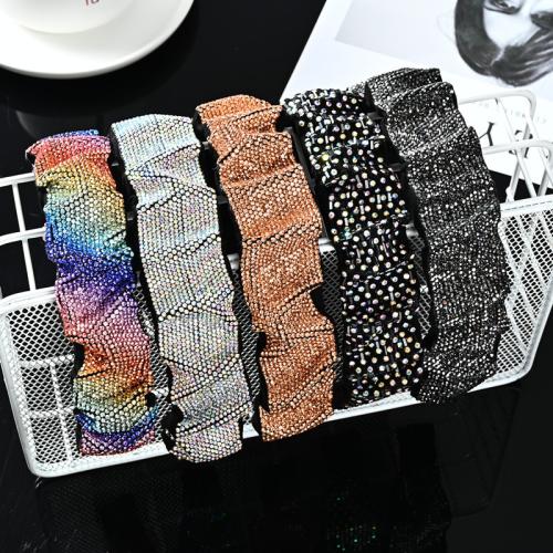 Hair Bands Cloth with Rhinestone fashion jewelry & for woman width 35mm Sold By PC