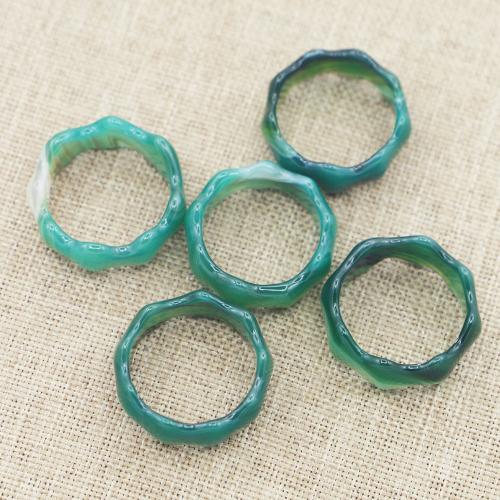 Agate Finger Ring, Green Agate, Unisex & different size for choice, green, Width:7-10mm, Sold By PC